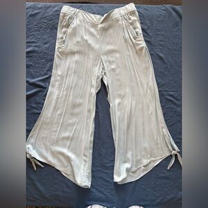 Rewash Soft Cream Wide-Leg Jumpsuit Pants